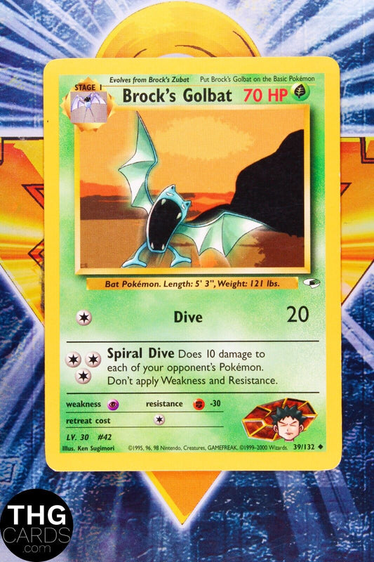 Brock's Golbat 39/132 Uncommon Gym Heroes Pokemon Card