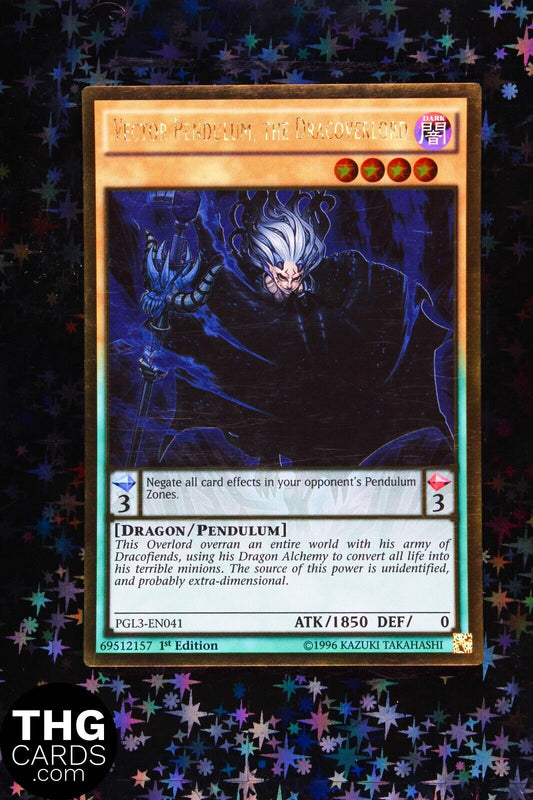 Vector Pendulum, the Dracoverlord PGL3-EN041 1st Edition Ultra Rare Yugioh Card