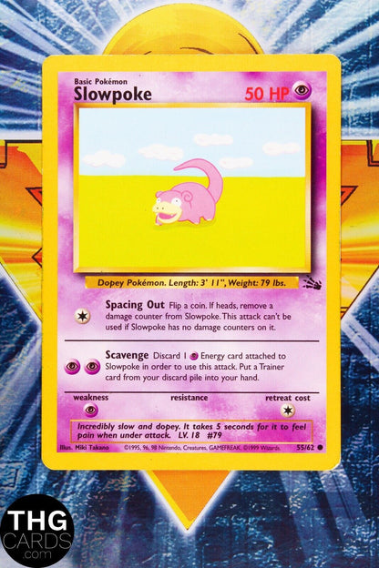 Slowpoke 55/62 Common Fossil Pokemon Card