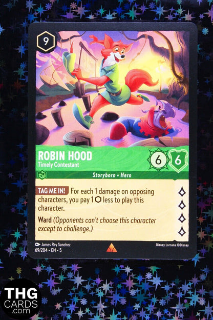 Robin Hood, Timely Contestant 69/204 Rare Lorcana Card EN 5