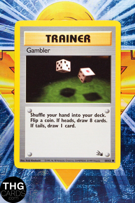 Gambler 60/62 Common Fossil Pokemon Card