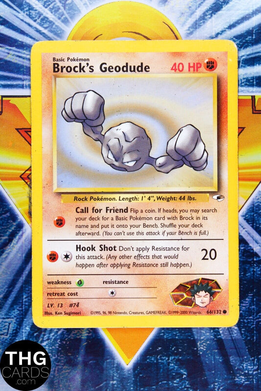 Brock's Geodude 66/132 Common Gym Heroes Pokemon Card