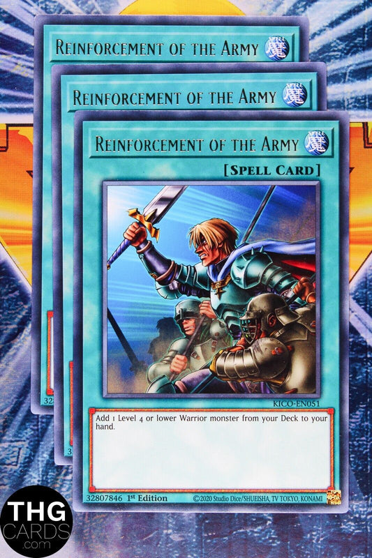 Reinforcement of the Army KICO-EN025 1st Edition Rare Yugioh Card Playset
