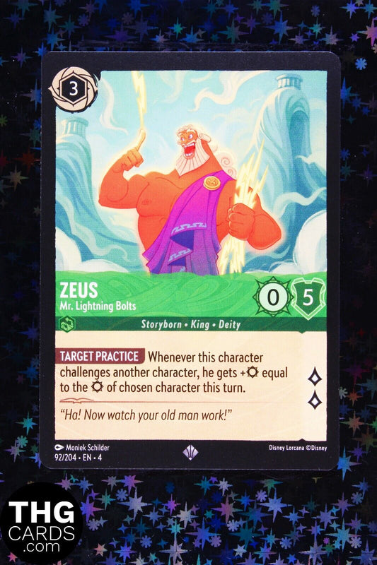 Zeus , Mr. Lightning Bolts 92/204 Super Rare Lorcana Card EN4