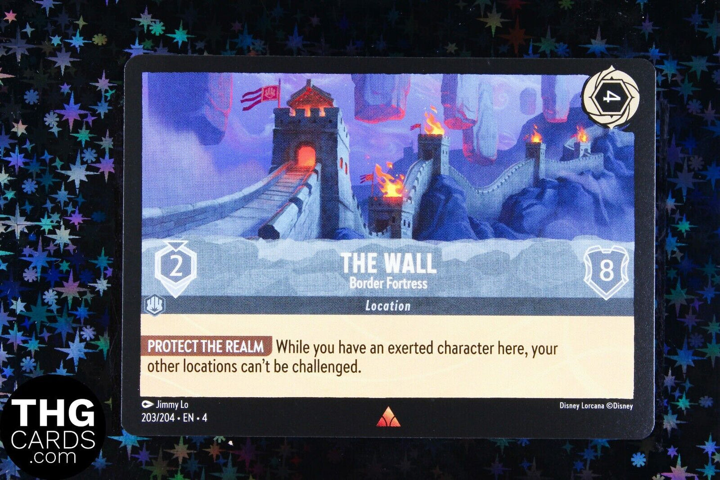 The Wall, Border Fortress 203/204 Rare Lorcana Card EN4