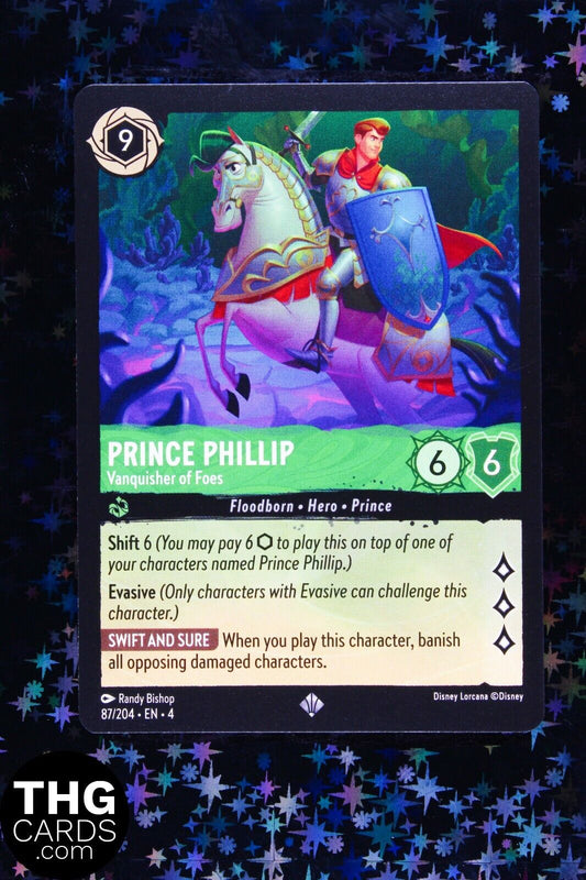 Prince Phillip, Vanquisher of Foes 87/204 Super Rare Lorcana Card EN 4