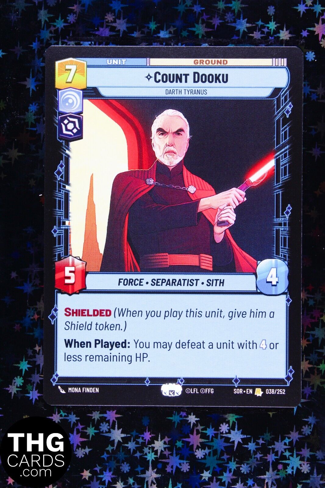 Count Dooku 038/252 Rare Star Wars Unlimited Card SOR