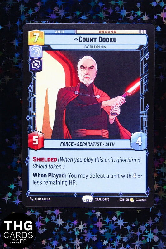 Count Dooku 038/252 Rare Star Wars Unlimited Card SOR