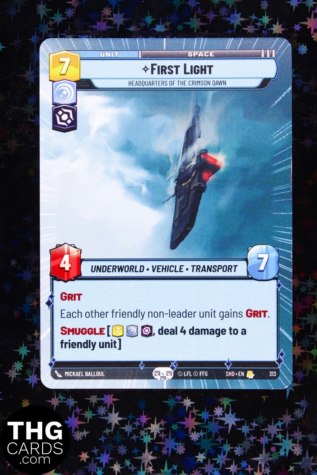 First Light 313 Hyperspace Rare Star Wars Unlimited Card SHD