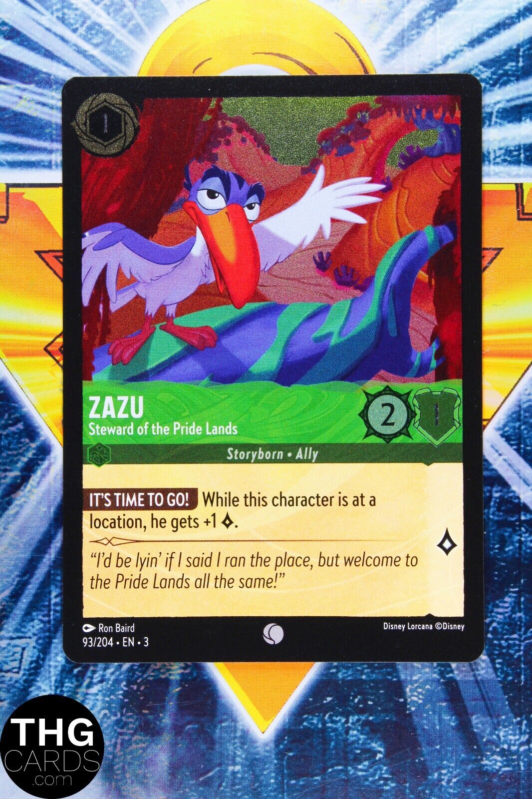 Zazu, Steward of the Pride Lands 93/204 Foil Common Lorcana Into the Inklands