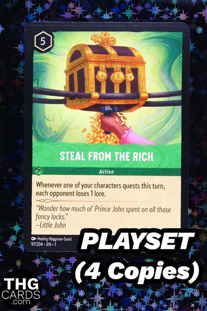 Steal From the Rich 97/204 Rare Lorcana Card EN 1 PLAYSET