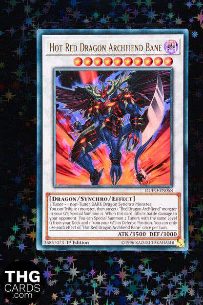 Hot Red Dragon Archfiend Bane DUPO-EN058 1st Edition Ultra Rare Yugioh Card