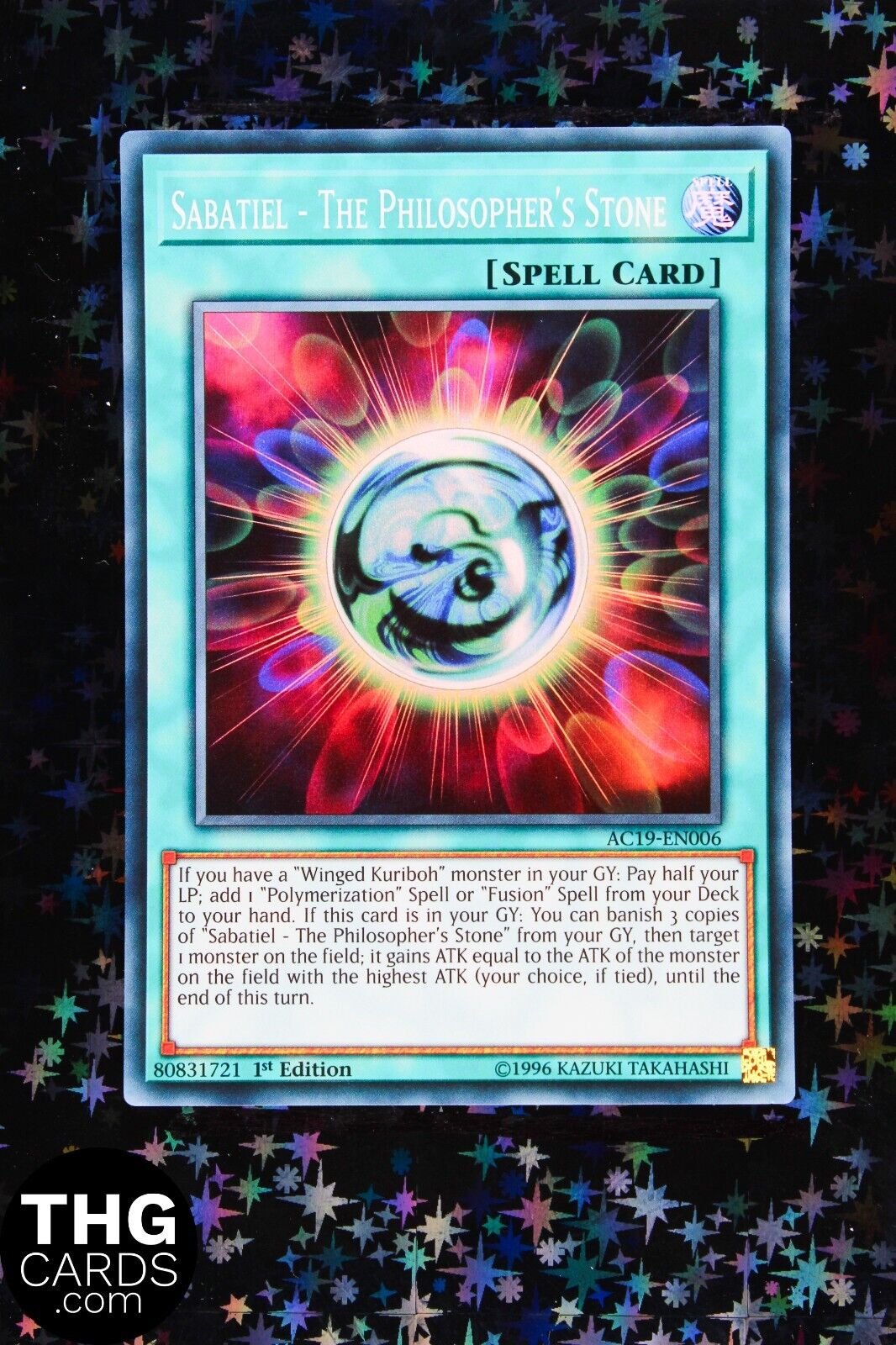 Sabatiel - The Philosopher's Stone AC19-EN006 1st Edition Super Rare Yugioh Card