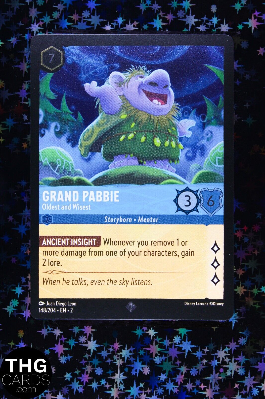 Grand Pabbie, Oldest & Wisest 148/204 Super Rare Foil Lorcana Card EN 2