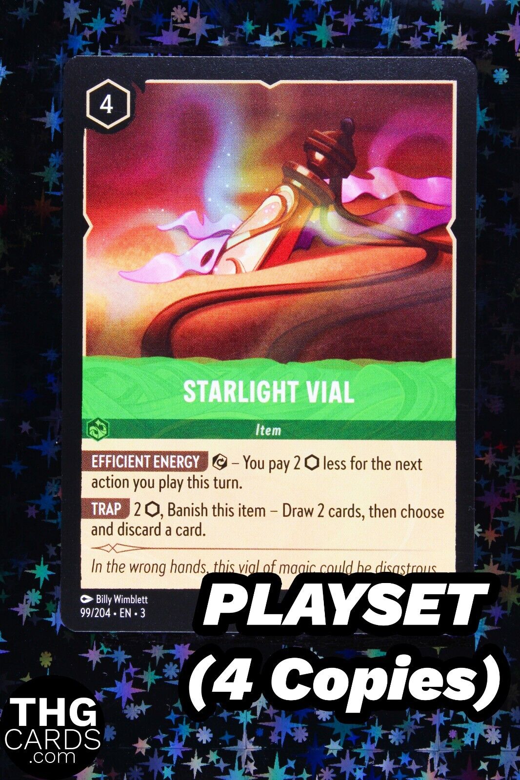 Starlight Vial 99/204 Rare Lorcana Card EN 3 PLAYSET