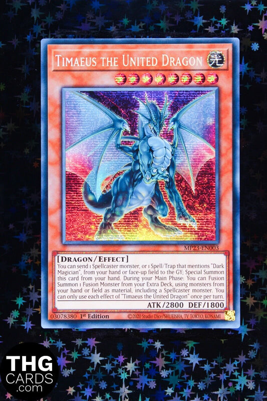 Timaeus the United Dragon MP23-EN003 1st Ed Secret Rare Yugioh Card