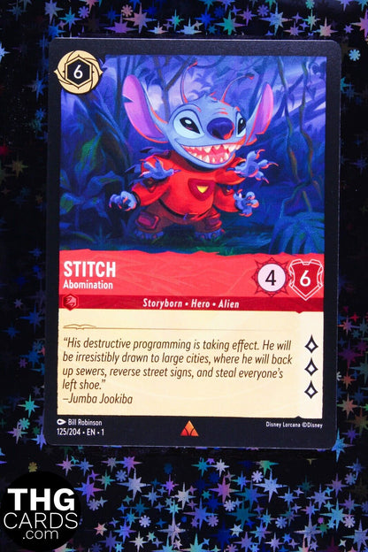 Stitch, Abomination 125/204 Standard Rare Lorcana Card EN 1