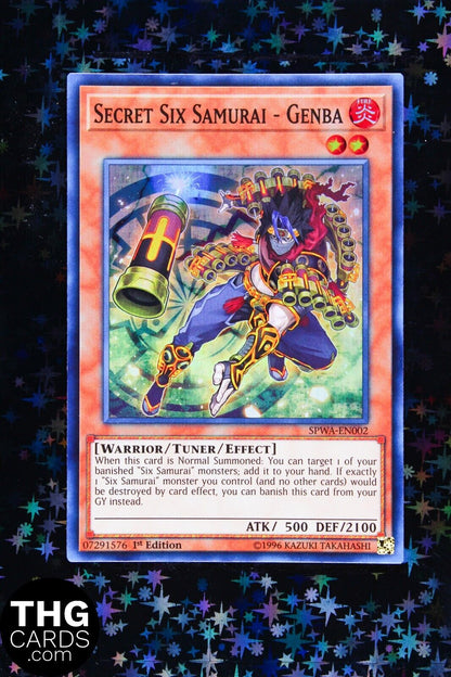 Secret Six Samurai - Genba SPWA EN002 1st Edition Super Rare Yugioh Card