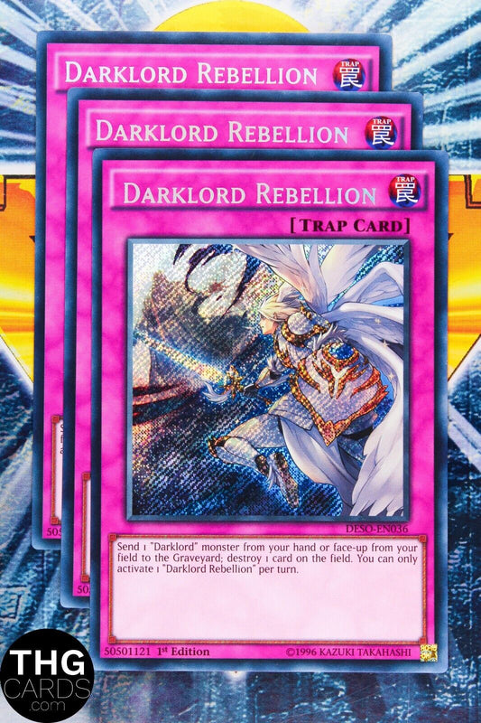 Darklord Rebellion DESO-EN036 1st Edition Secret Rare Yu-Gi-Oh Card Playset