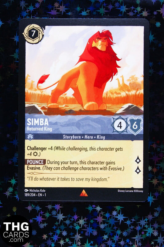 Simba, Returned King 189/204 Rare Lorcana Card EN 1