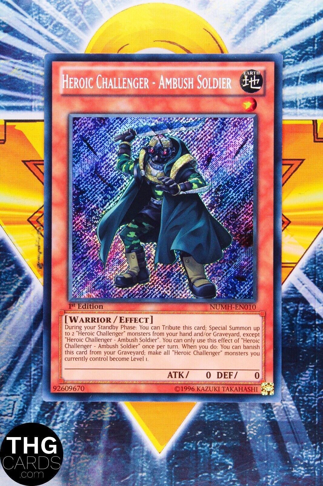 Heroic Challenger Ambush Soldier NUMH-EN010 1st Edition Secret Rare Yugioh Card