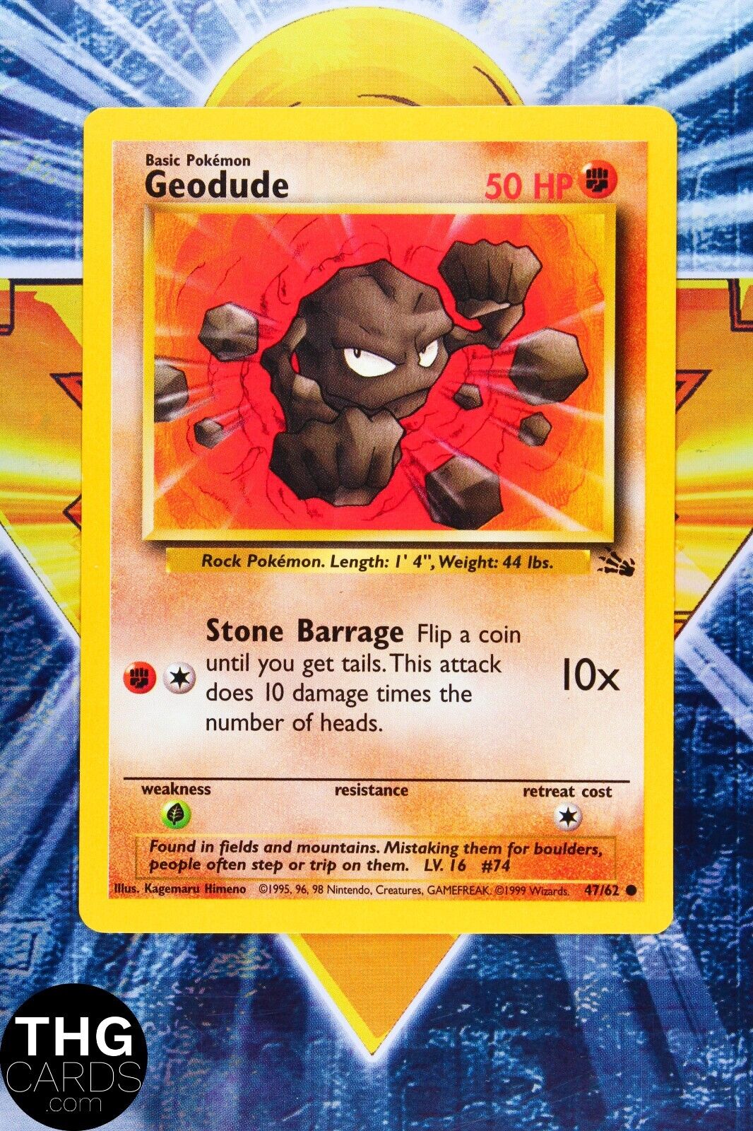 Geodude 47/62 Common Fossil Pokemon Card