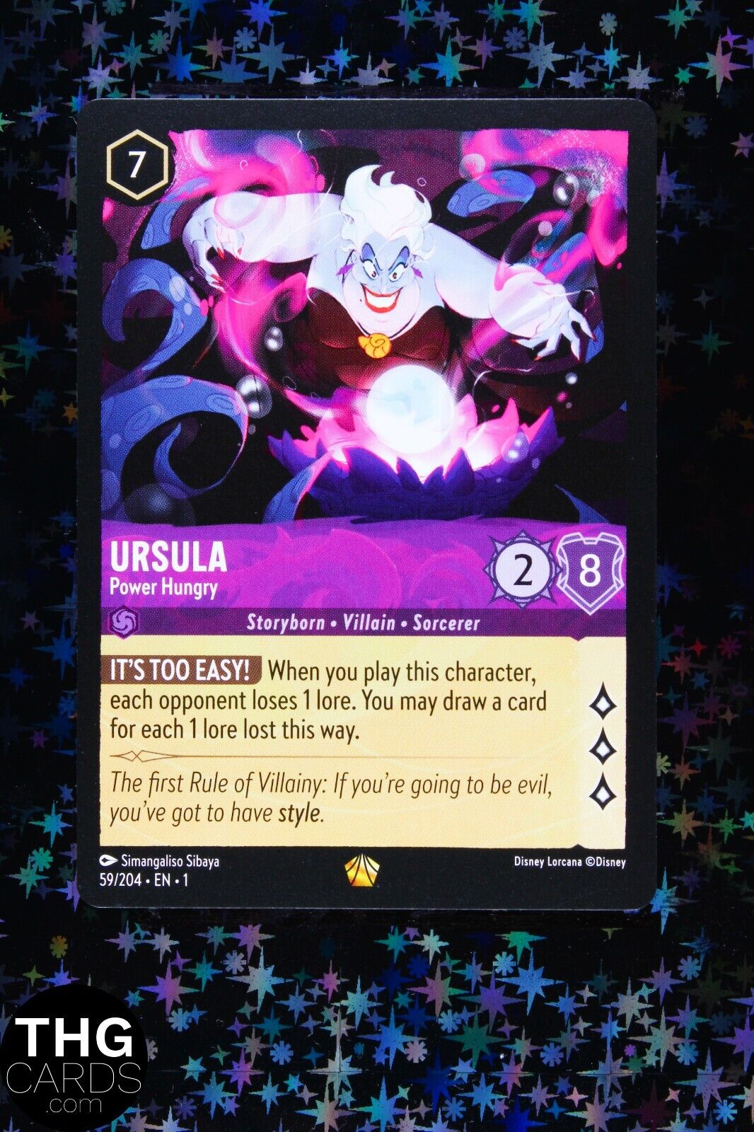 Ursula, Power Hungry 59/204 Legendary Lorcana First Chapter Card