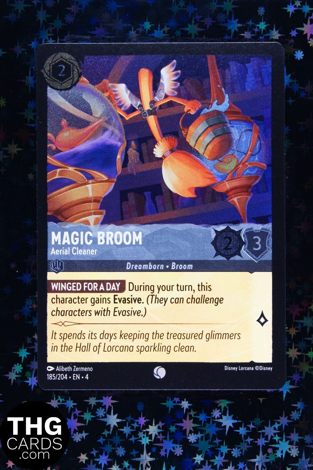 Magic Broom, Aerial Cleaner 185/204 Common Lorcana Card EN 4