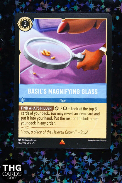 Basil's Magnifying Glass 166/204 Rare Lorcana Card EN 5