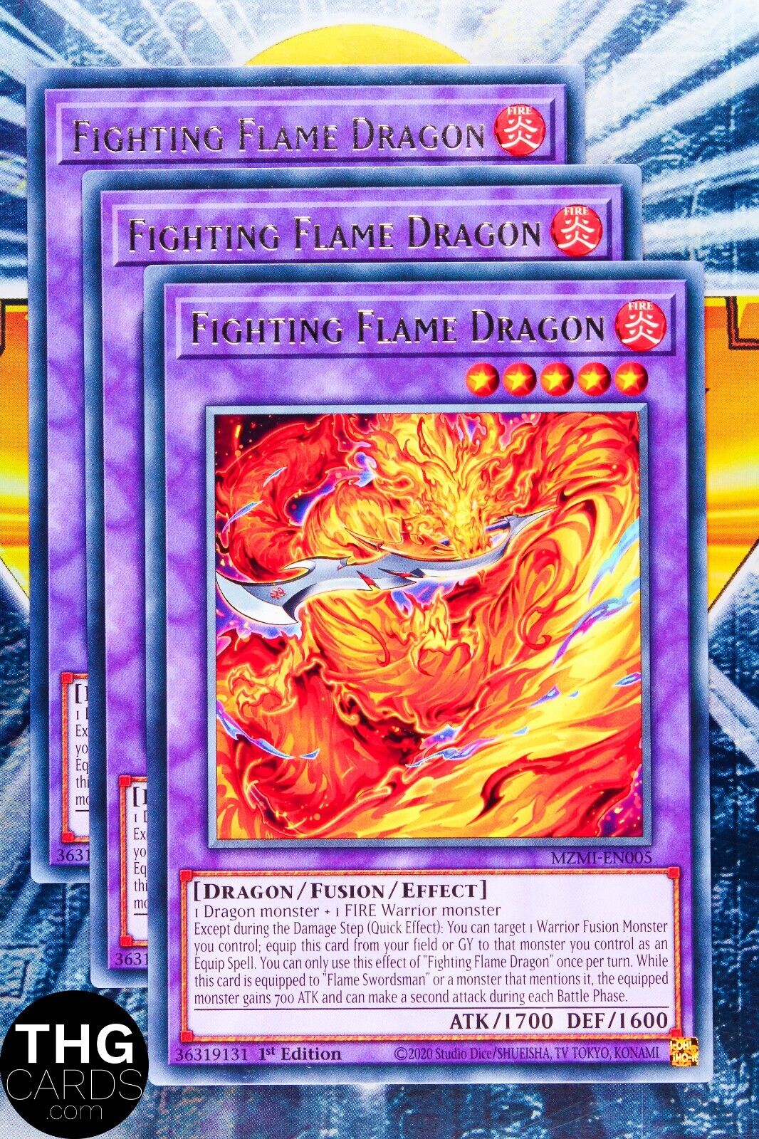 Fighting Flame Dragon MZMI-EN005 1st Edition Rare Yugioh Card Playset