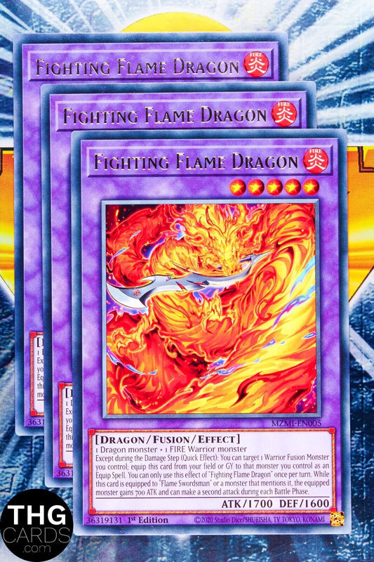 Fighting Flame Dragon MZMI-EN005 1st Edition Rare Yugioh Card Playset