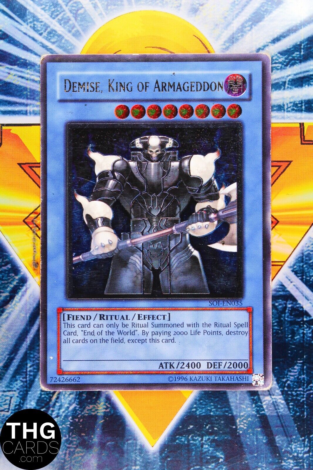 Demise, King of Armageddon SOI-EN035 Ultimate Rare Yugioh Card