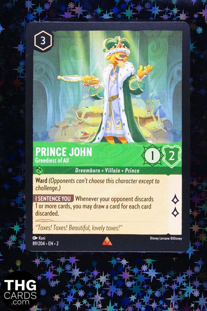 Prince John, Greddiest of All 89/204 Rare Lorcana Card EN 2