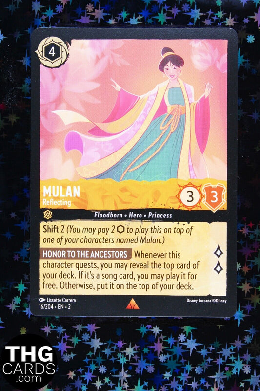 Mulan, Reflecting 16/204 Rare Lorcana Card EN 2