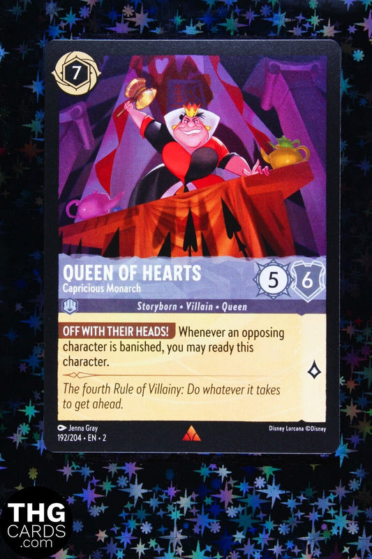 Queen of Hearts, Capricious Monarch 192/204 Rare Lorcana Card EN 2