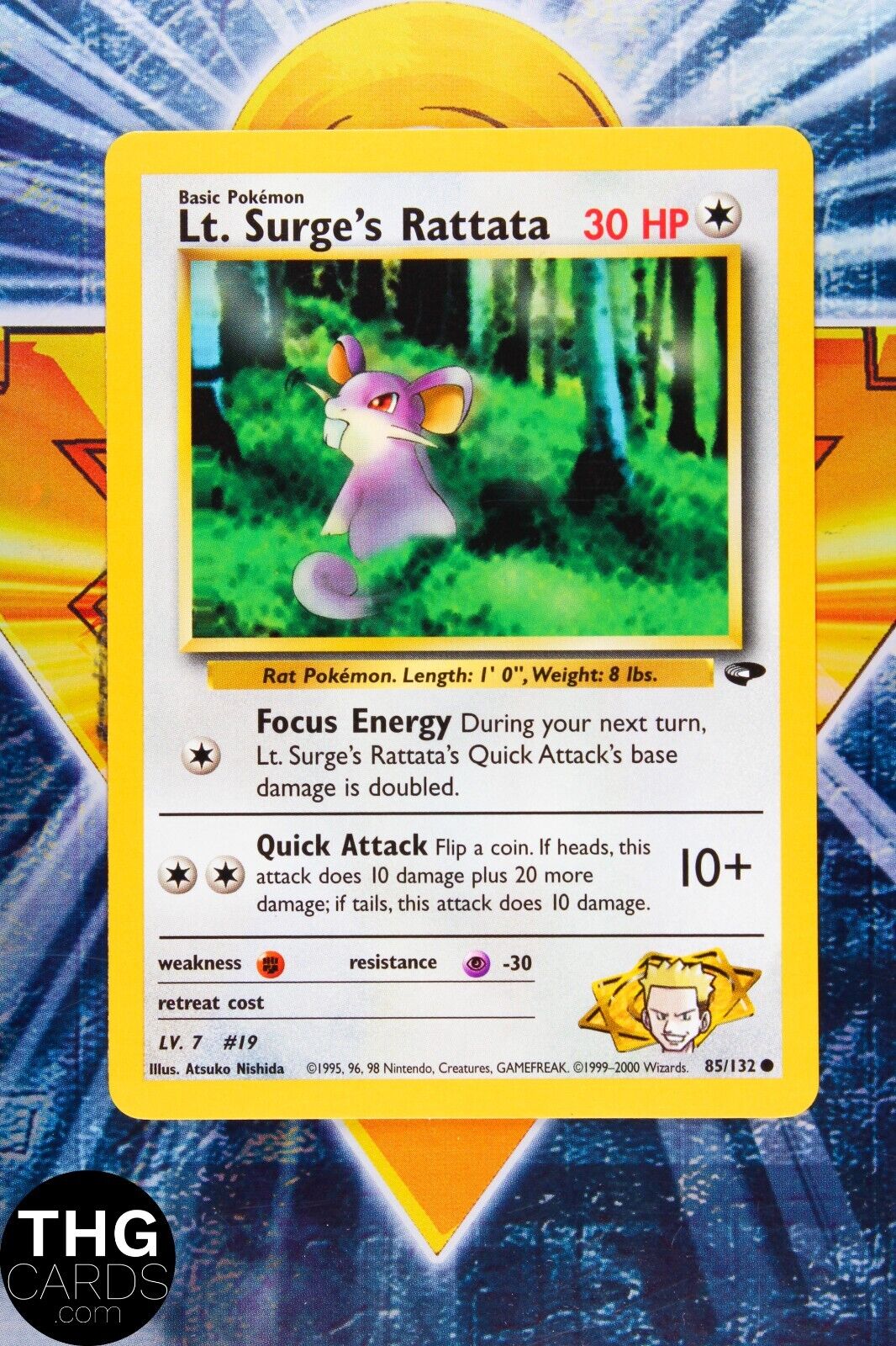 Lt. Surge's Rattata 85/132 Common Gym Challenge Pokemon Card