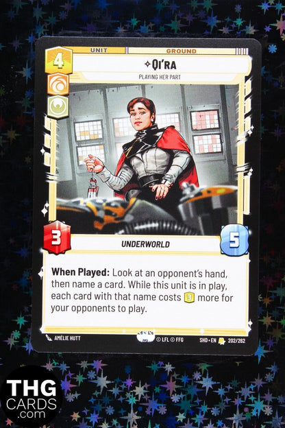 Qi'ra 202/262 Rare Star Wars Unlimited Card SHD