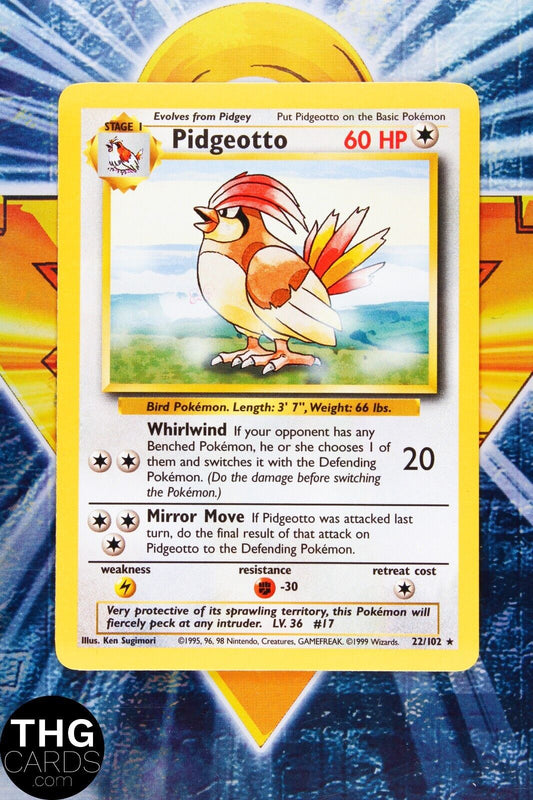 Pidgeotto 22/102 Rare Base Set Pokemon Card