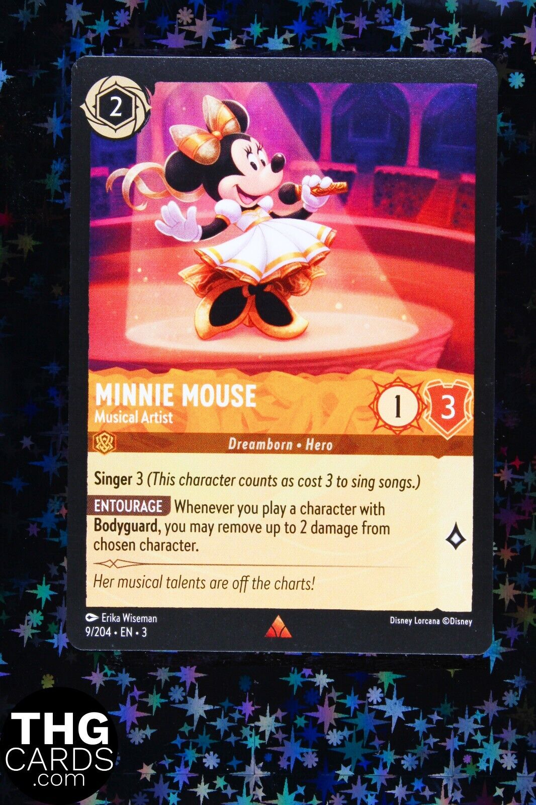 Minnie Mouse, Musical Artist 9/204 Rare Lorcana Card EN3