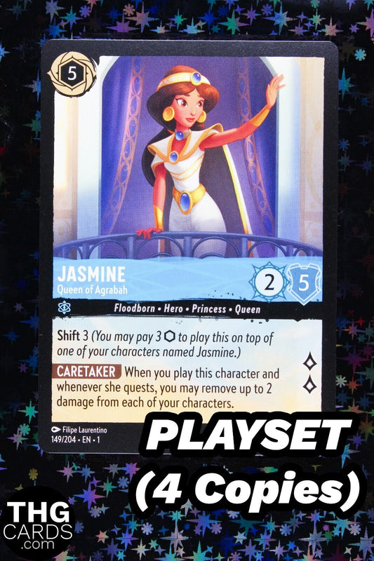 Jasmine, Queen of Agrabah 149/204 Rare Lorcana Card EN 1 PLAYSET