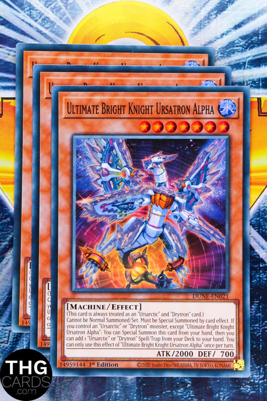 Ultimate Bright Knight Ursatron Alpha DUNE-EN021 Super Rare Yugioh Card Playset
