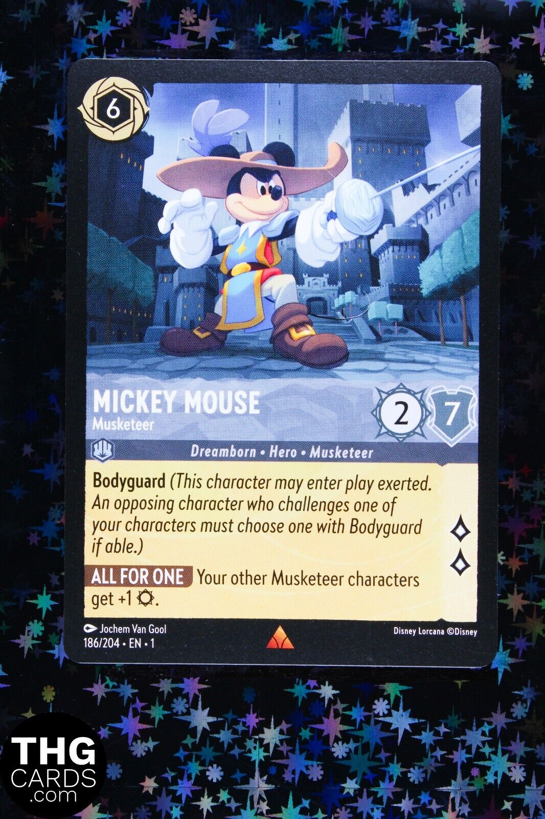 Mickey Mouse, Musketeer 186/204 Rare Lorcana Card EN 1 PLAYSET