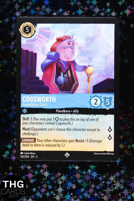 Cogsworth, Grandfather Clock 142/204 Super Rare Lorcana Card EN 2