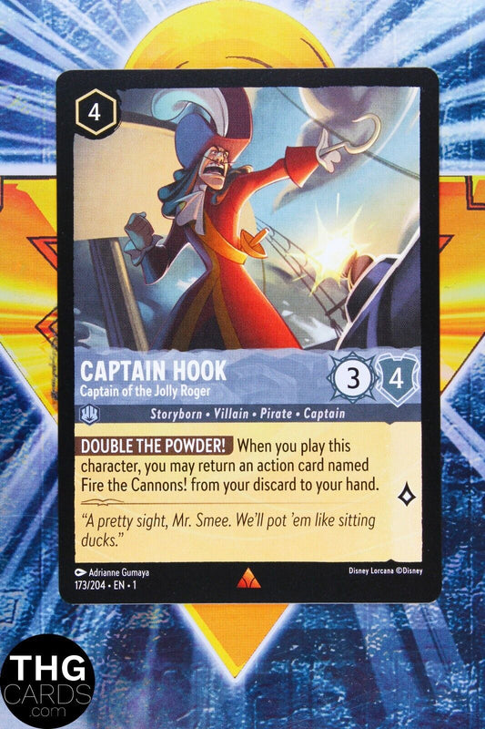 Captain Hook, Captain of the Jolly Roger 173/204 Rare Lorcana First Chapter Card