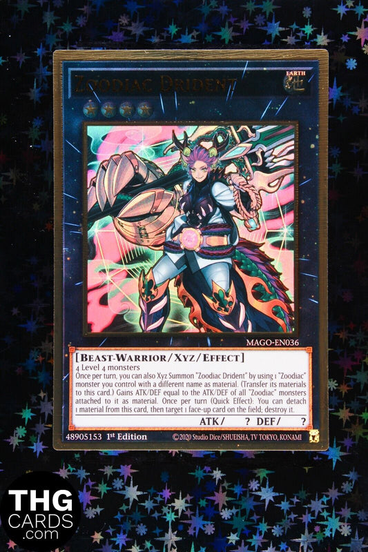 Zoodiac Drident MAGO-EN036 1st Ed Premium Gold Rare Yugioh Card