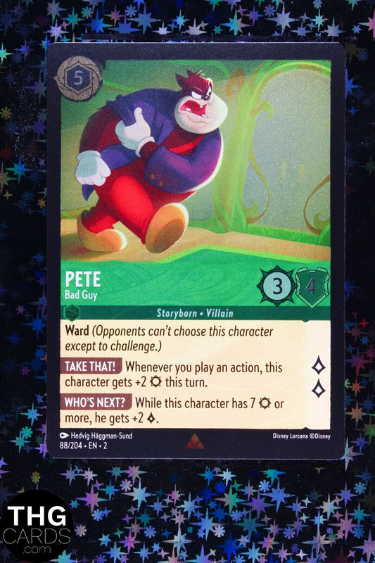 Pete, Bad Guy 88/204 Rare Foil Lorcana Card EN 2