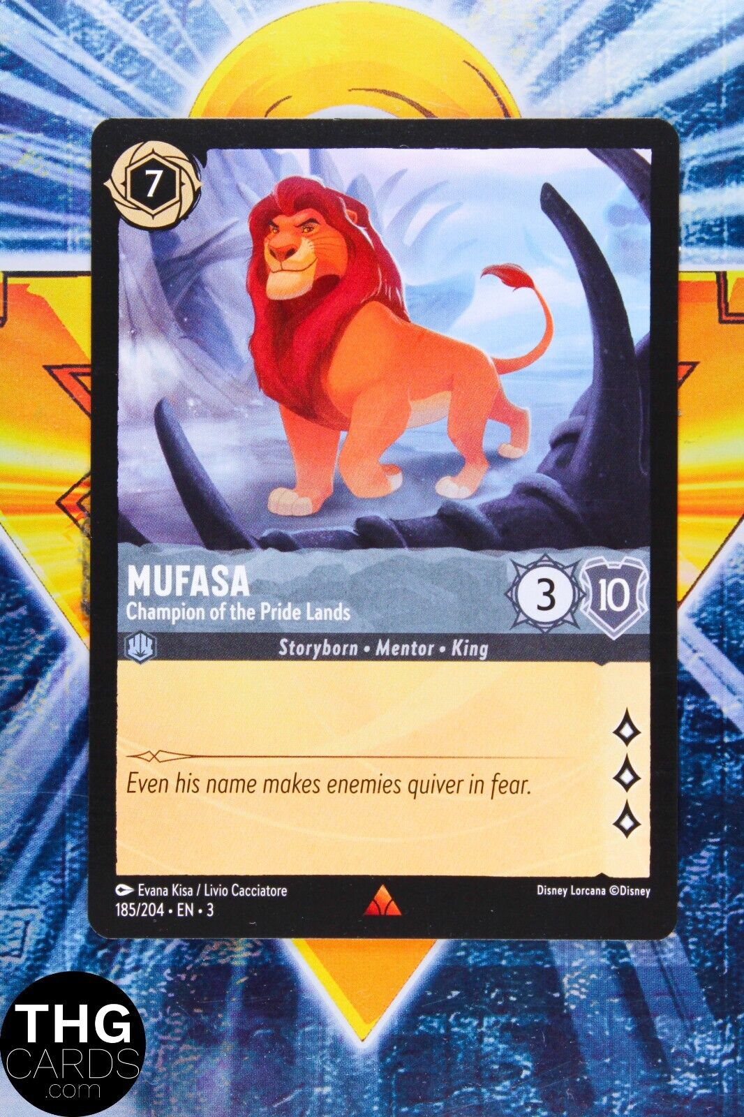 Mufasa, Champion of the Pride Lands 185/204 Rare Lorcana Into the Inklands