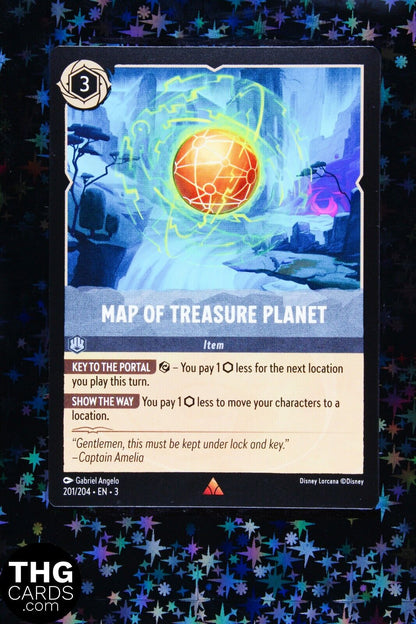 Map of Treasure Island 201/204 Rare Lorcana Card EN 3 PLAYSET