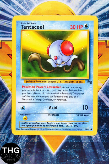 Tentacool 56/62 Common Fossil Pokemon Card