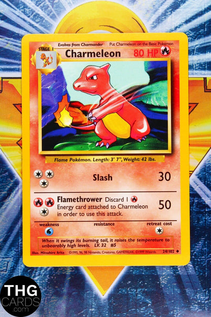 Charmeleon 24/102 Uncommon Base Set Pokemon Card 2